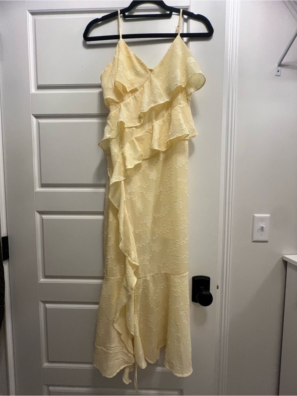 Women’s Wild Fable Pale Yellow Ruffle Maxi Dress-Size S